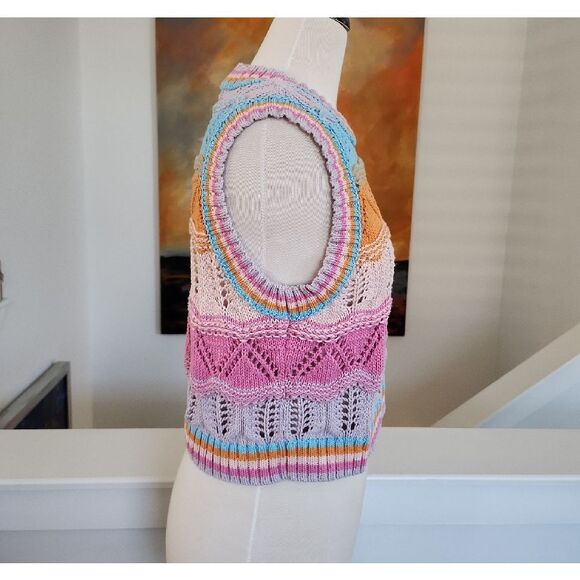 Zara Multicolor Knit Top SIZE S - Picture 2 of 4